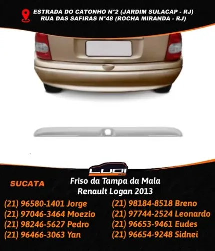 Friso da Tampa da Mala Renault Logan 2013