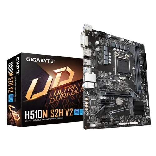 Placa Mãe Gigabyte H510M S2H V2, Chipset H510, Intel LGA 1200, mATX, DDR4 ou 12X 47,44