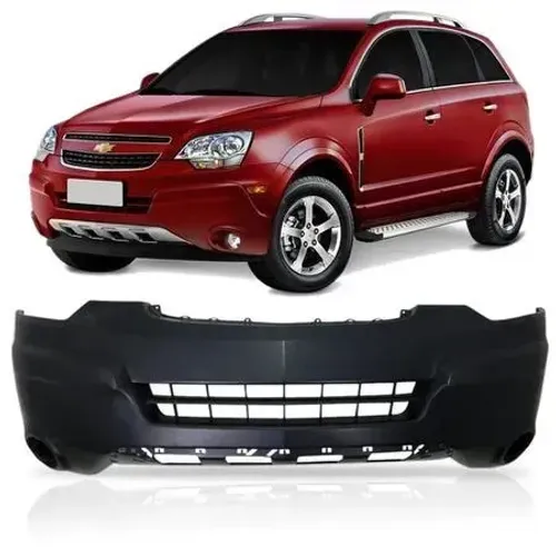 Parachoque Dianteiro Chevrolet Captiva 2008 à 2013 -Furo Farol Auxiliar - Preto Liso - TYG