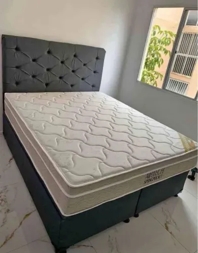 Cama Box Queen base bege ou preta nova a pronta entrega