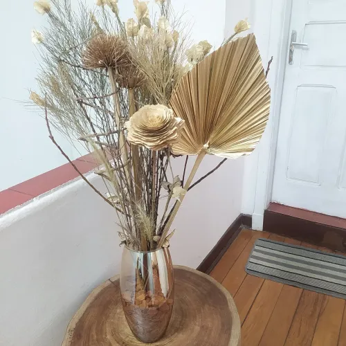 Arranjo Outonal lindo em vaso Âmbar 