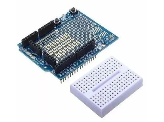 Protoshield Para Arduino Uno + Mini Protoboard, Expansão   Arduino Automação COD-AM130  