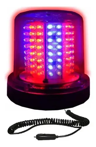 Giroled Giroflex 12v 128 Leds Azul Vermelho Imã Plug 10w