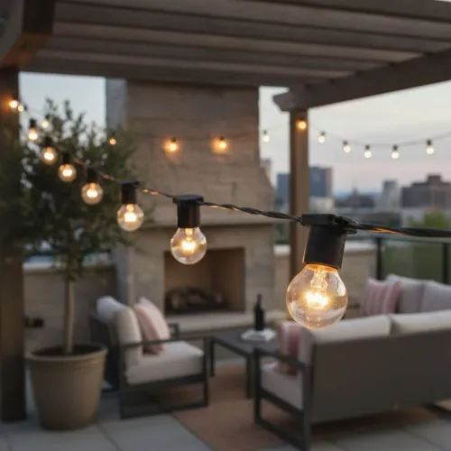 Varal de Luzes 10 Lâmpadas Decoração para eventos e ambientes externos