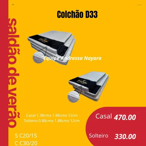 Colchão solteiro e casal D33