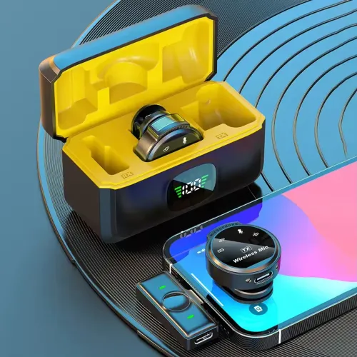 Microfone Lapela Xiaomi sem Fio Redondinho para Celular J6 - Alta Qualidade