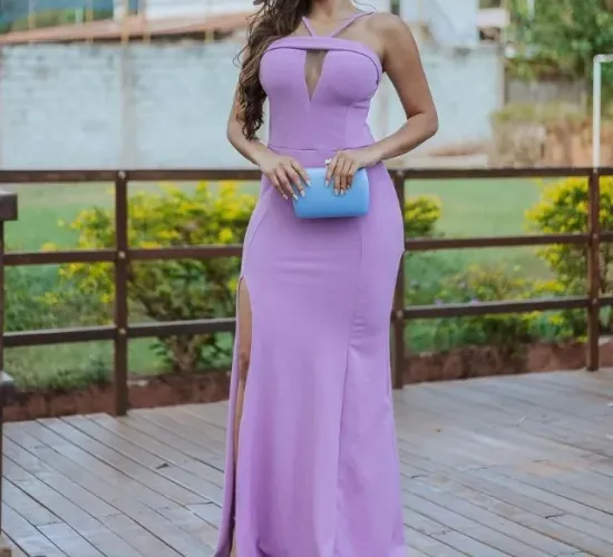 Vestido longo de festa - Lilás