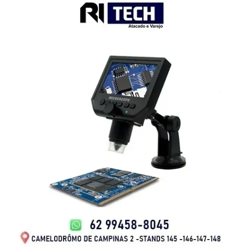 Microscópio Digital Portátil 600x HD com Tela LCD