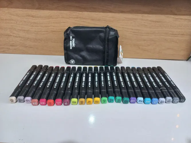 Kit 24 unidades canetas marcadores coloridas