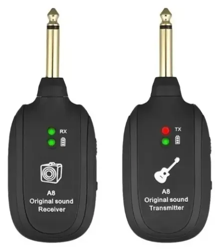 Transmissor e Receptor Bluetooth sem Fio Lekato A8 Para Guitarra, Baixo e Violão