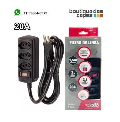 FILTRO LINHA 3 TOMADAS 1,50M 1,5 METROS 20A 0060300011 (20A)
