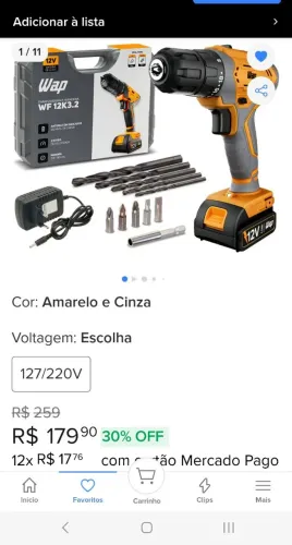 Parafusadeira e furadeira Wap profissional 