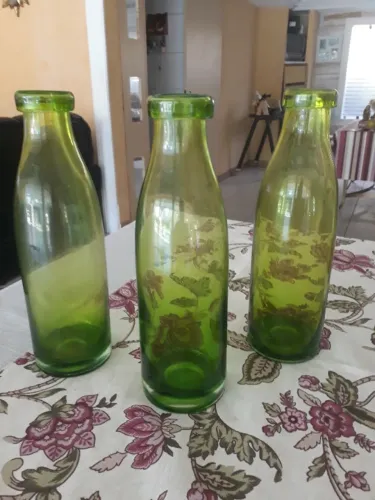 garrafas verdes para decoração