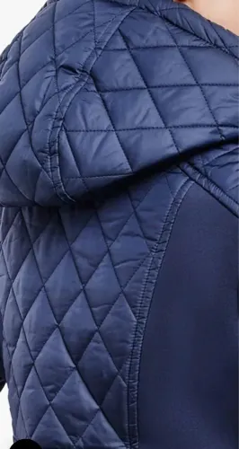 Jaqueta Azul com Capuz Acolchoada