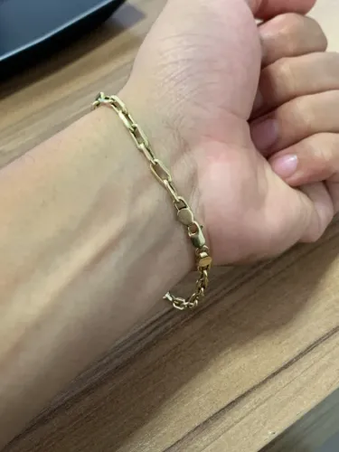 Pulseira cadeado ouro 18k