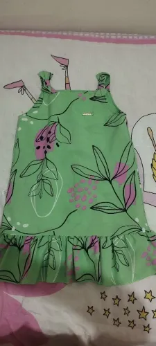 Vestido Infantil Floral Verde