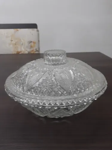 Bomboniere Em Vidro Decorado Vintage - Antiguidade