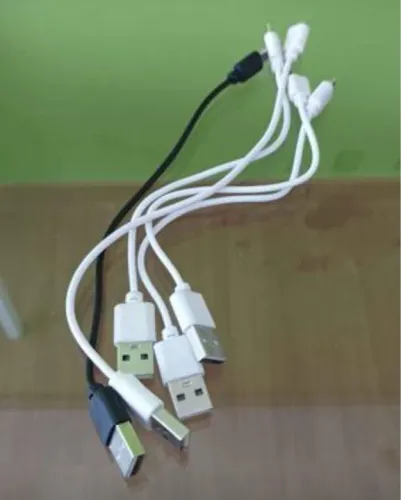 Mini cabo de carregador micro usb e tipo C de 15cm