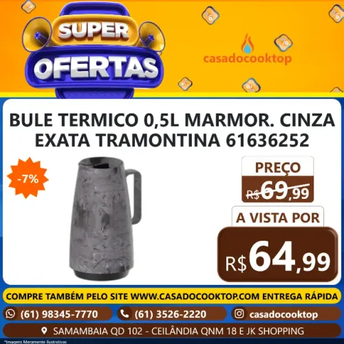 BULE TERMICO 0,5L MARMOR. CINZA EXATA TRAMONTINA 61636252