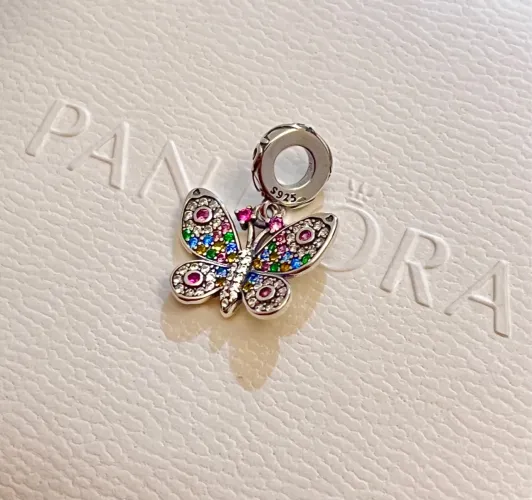 Pingente Borboleta Pandora Colorida - Original