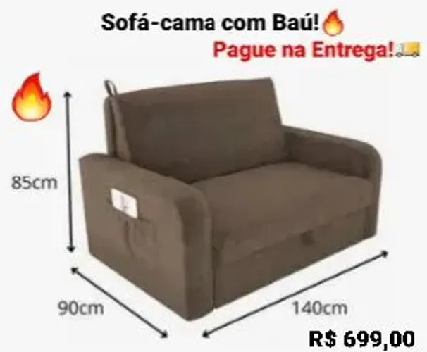 Sofá-cama com BAÚ e tudo: Últimas unidades da queima!!!!