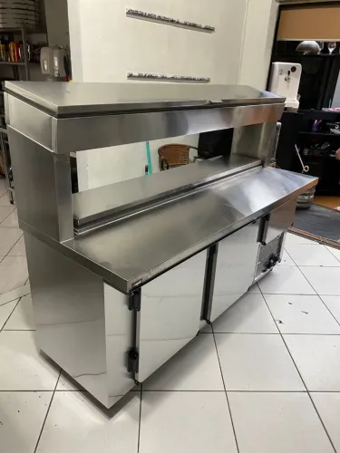 Balcão de Serviço Refrigerado Condimentador Duplo 2 metros NOVO Pizzaiollo pizza