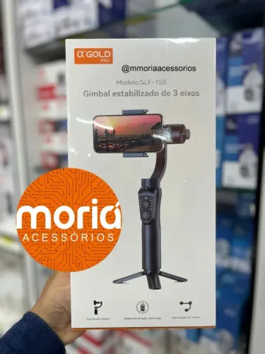 Gimbal Estabilizador Slf-10B Pro Celular 3 Eixos A'gold Preto 