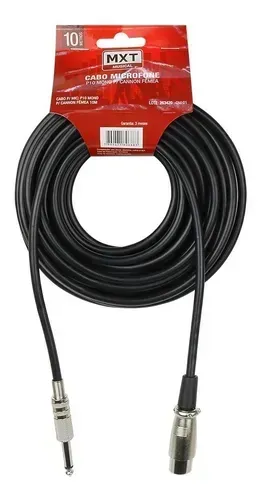 Cabo Microfone Xlr Femea X P10 Macho Mono 10 Metros Prof