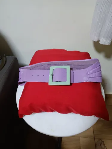 Cinto Olympiah original feminino roxo com fivela verde