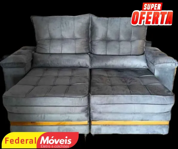 Sofá Retrátil 2,00m Molas Espirais - Super Oferta!