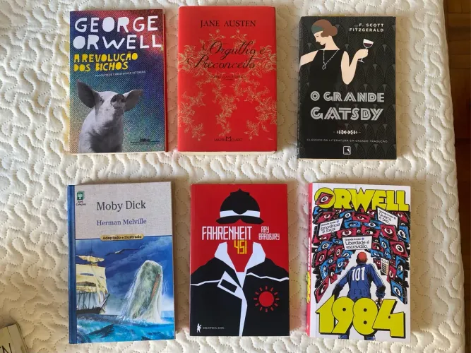 Coleção de Livros Clássicos - Orwell, Austen, Fitzgerald e Melville