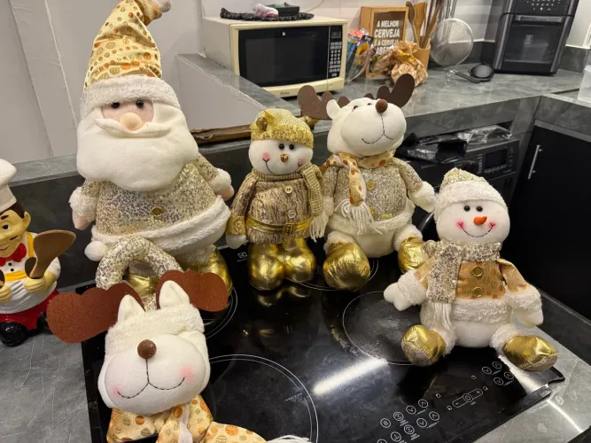 Enfeites de Natal: Papai Noel, Rena e Bonecos de Neve