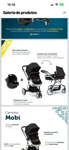 Vende-se carrinho safety first com bebê conforto