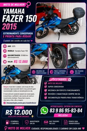 YAMAHA FAZER 150 - 2015 | R$ 12.000