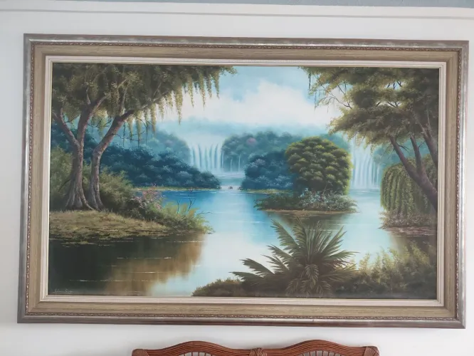 Quadro a Óleo Sobre Tela Gigante - Assinado por Andressa Cazuza - 2,28 x 1,46 m