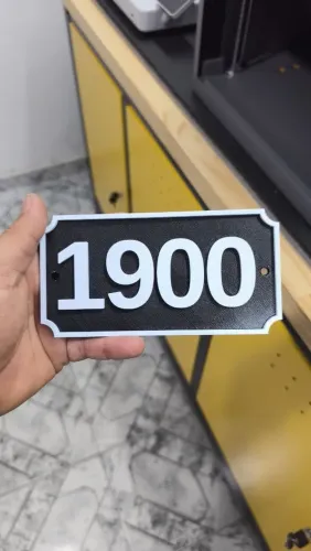 Placa numérica Residencial 15x8 cm em plástico resistente