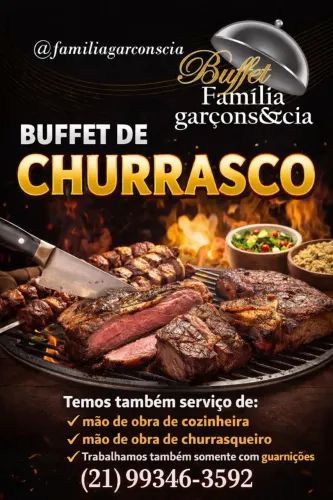 Buffet de churrasco mão de obra de cozinheira e mão de obra de churrasqueiro