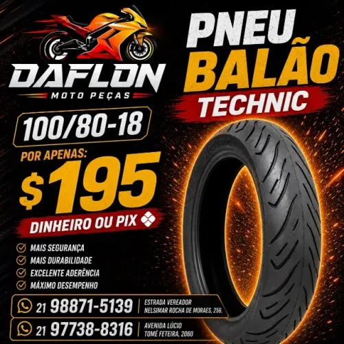 Pneu Balão Technic 100/80-18 Novo