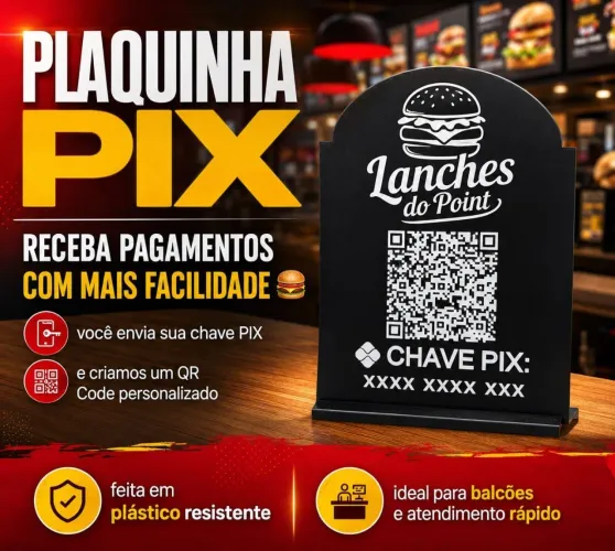 Plaquinha Pix para pagamentos com QR Code 