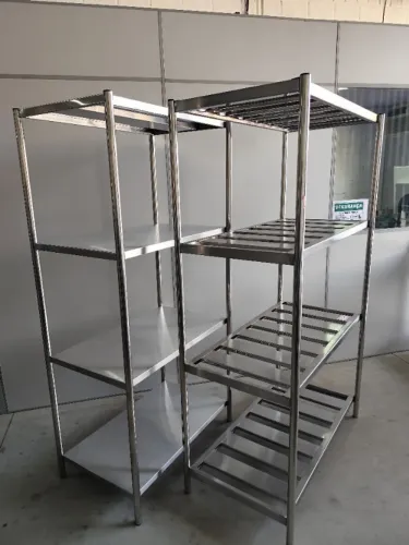 Estante inox câmara 1,80×0,40×1,80 4 prateleiras (perfil 0,8)
