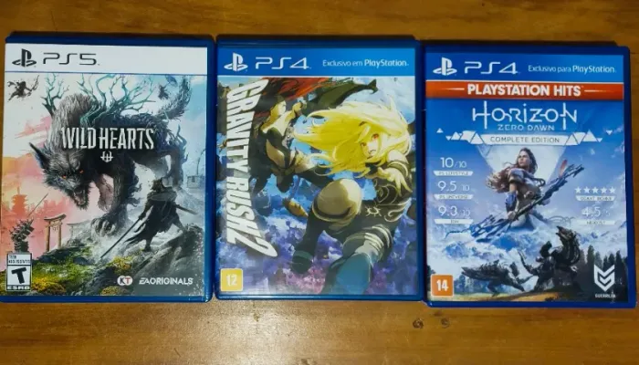 Pack jogos Ps4 e PS5 - Horizon Zero, Gravity Rush 2 e Wildheart. 3 jogos preço promocional