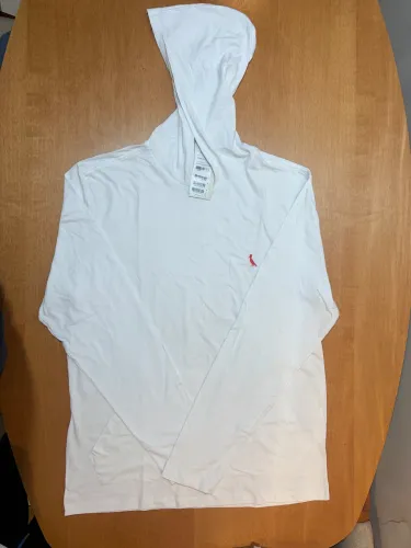 Camiseta com Capuz e Bolso Reserva (Hoodie) Brasa Pica-Pau - Branca - Nova com Tag