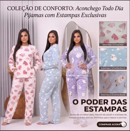 Pijamas soft coleção conforto 