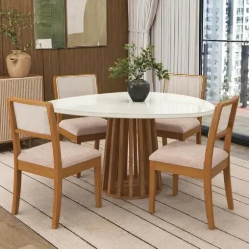 Mesa Lavanda com 4 cadeiras Lola - Entrega Rápida 