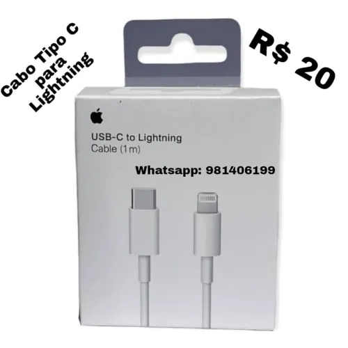 Cabo para Iphone Lightning R$ 20