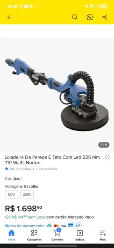 Lixadeira de parede e teto usada