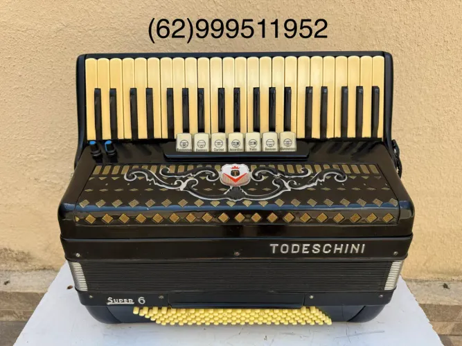 Acordeon sanfona gaita Todeschini super 6 selo verde eletrificada