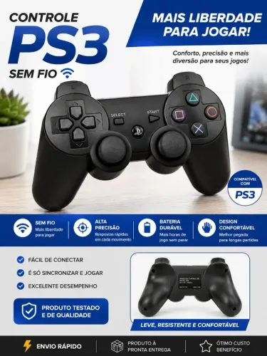 ? Controle PS3 Bluetooth disponível pronta entrega