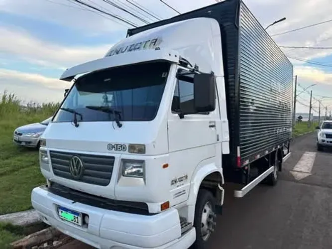 Caminhão VW 8.150 WORK x10 2002 3/4 baú fechado fachini chapeado troco caminhão - valor