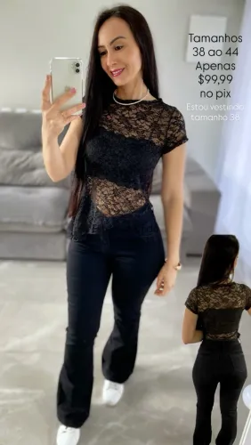Calça jeans flare feminina
